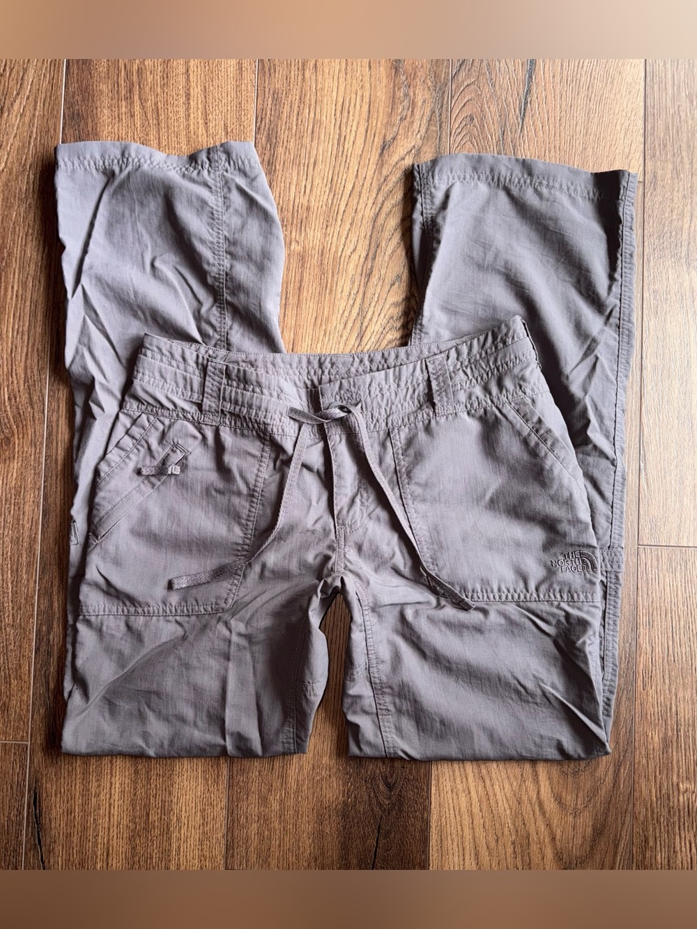 The North Face Women's Gray Hiking Cargo Pants Drawstring Track Outdoor